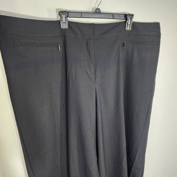 Lane Bryant Womens Cropped Pants Plus Size 28 Black Wide Leg Zip Pockets Stretch - Picture 4 of 12